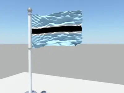 Botswana Flag 3D model