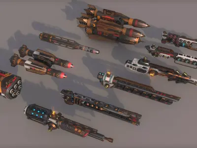 Spacecraft Weapon Pack Low-poly 3D model