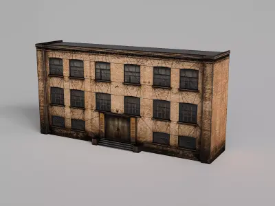 Street wall building Low-poly 3D model Low-poly 3D model