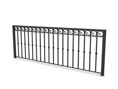 3D modern railing 07 Low-poly 3D model