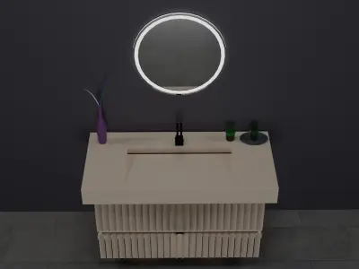 Designer bathroom sink low-poly with collection Low-poly 3D model