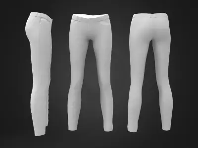 Next Door Girl Skinny Jeans Low-poly 3D model