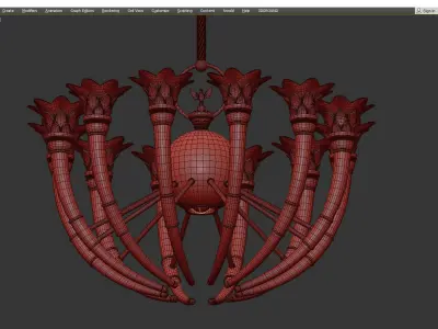 Murano Glass Torch Chandelier by Banci Firenz Low-poly 3D model