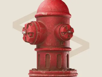 Fire Hydrant GameDev Low-poly 3D model