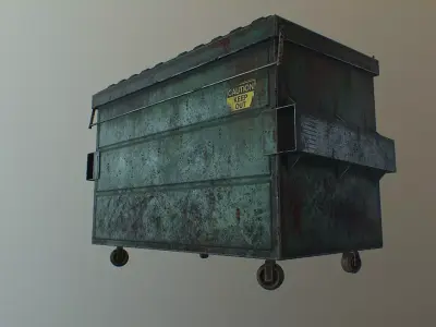 PBR Dirty Dumpster Low-poly 3D model