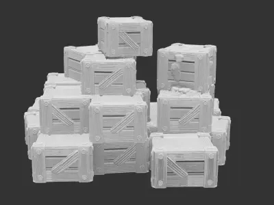 Pile Of Crates Perfect For Wargaming And 3D Print 3D print model