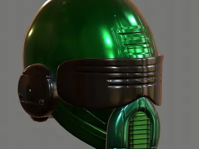 Gas mask helmet 3d model scifi Low-poly  Low-poly 3D model 216