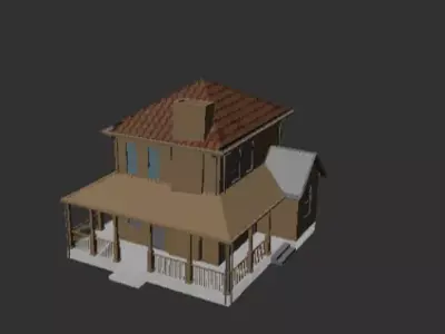 3D House Low-poly 3D model get