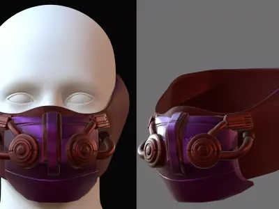 Gas mask helmet 3d model scifi Low-poly  Low-poly 3D model 205