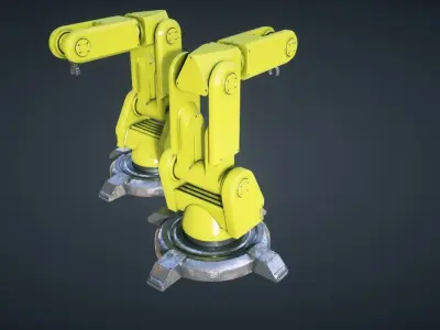 Industrial Robot Sci Fi Low-poly 3D model