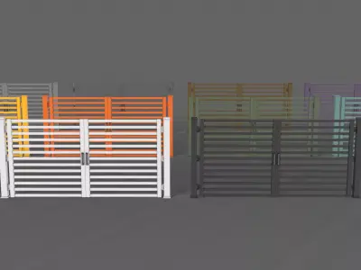 PBR Metal Gate C4 Low-poly 3D model