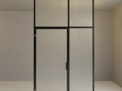 Glass partition door 98 Low-poly 3D model