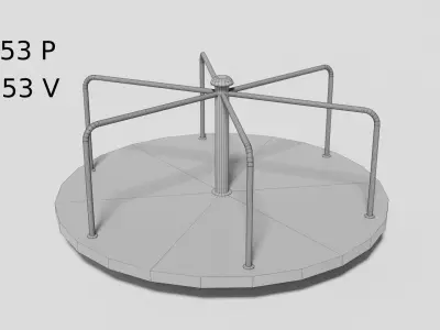 Playground Merry-Go-Rounds Low-poly 3D model