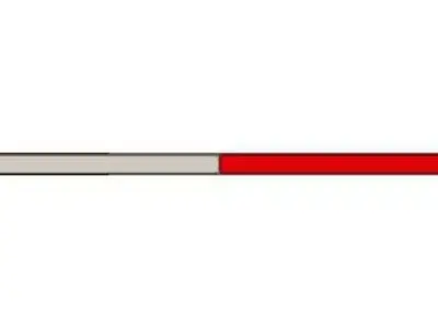 Temporary Construction Barrier Plank 3m Red White Modular Street 3D model