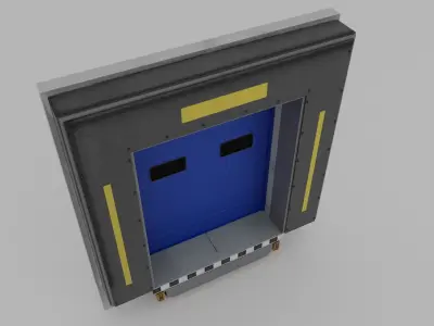 Loading dock door Low-poly 3D model