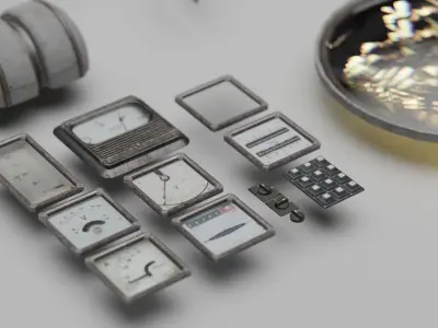 Modular Control Room Low-poly 3D model