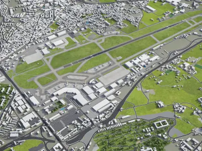 Naples Airport Low-poly 3D model