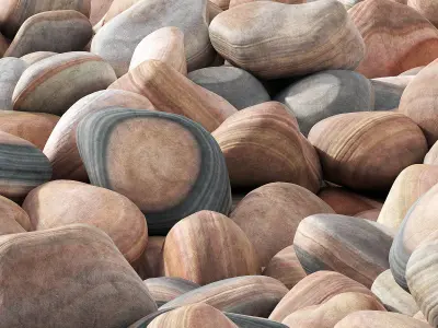 Pebble color canyon river 3D model