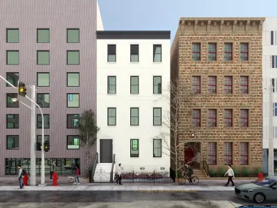 Scene of City-complex cityscape with realistic rendering 3D model