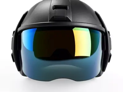 SciFi Pilot Combat Helmet Low-poly 3D model