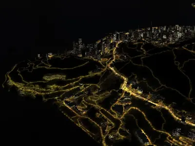 Hong Kong Night City 3D model