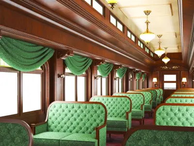  Detailed Train Car With Interior 