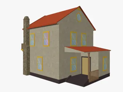 Cartoon House 6 Low-poly 3D model