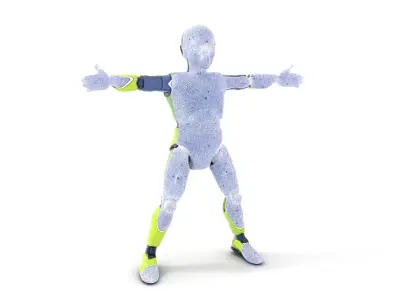 Neon Green Robot model pack Low-poly 3D model