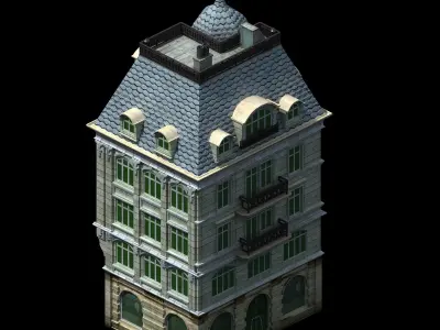 Different dimension - building - bank building 3D model