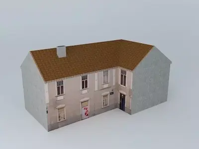 European Old Style House Low-poly 3D model