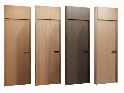 door Modern Wooden Interior Door with Furniture architectural 3D model shop