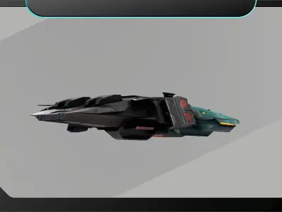 Spaceship mini transporter 2 Low-poly 3D model