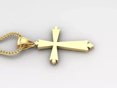 Light Gold 18K Cross Pendant 1CP097 3D print model purchase