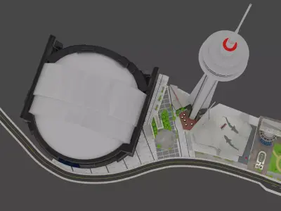  Low Poly downtown Toronto Low-poly 3D model