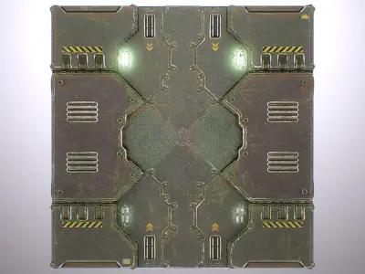 PBR Sci-Fi Spaceship Texture 64 Low-poly 3D model