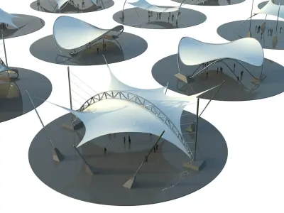  Futuristic Tensile Pavilions Bundle Full Set 