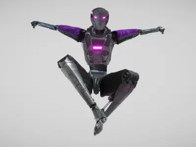 Sci fi Humanoid Robot Low-poly 3D model