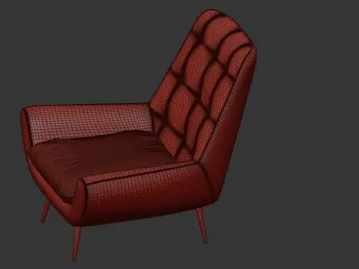 LOUNGE CHAIR GLODIS WHISKEY 3D model