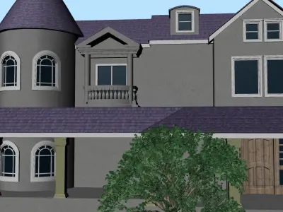 Realistic Mansion Environment Exterior Low-poly 3D model