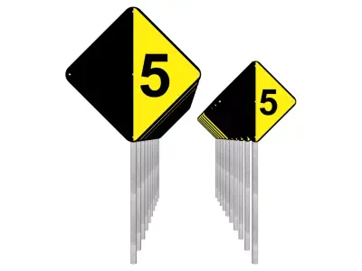 Chevron marker - Sign indicating a sharp curve ahead 01 3D model