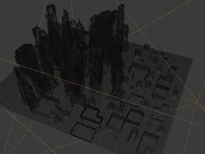 sci fi bilding set 3D model