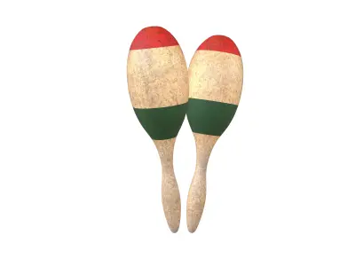 Maracas V1 001 Low-poly 3D model