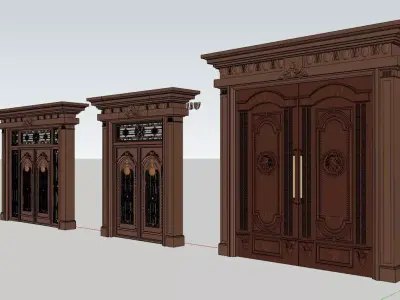 Classic Wood Door 3D model