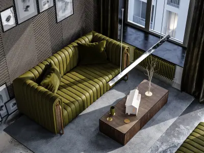 Modern interior scene 03 - living room 3D model