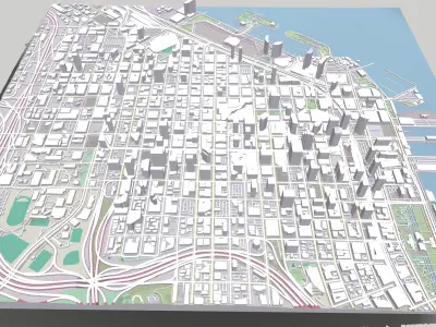 Cityscape San Diego California USA 3D model