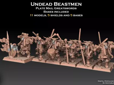 Undead Beastmen Plate Mail Greatswords 3D print model