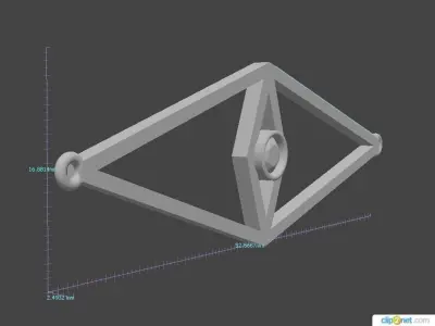 Pendant light fixture with square shape 3D print model