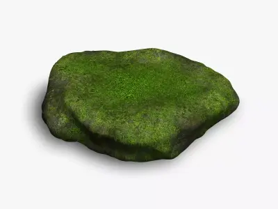 Rock 07 - Moss Low-poly 3D model