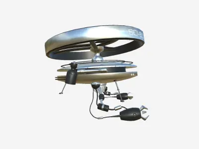 Flying Robot I08 Aluminum - SciFi Character Design Low-poly 3D model