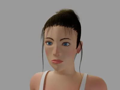 Female Character In Shorts And Top Walking 3D model
